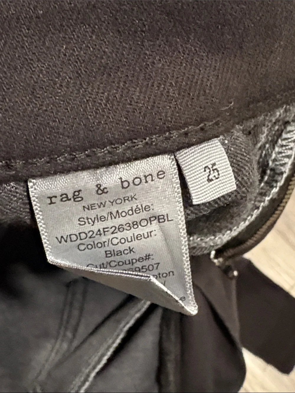 NEW ! NWT RAG & BONE Nina High-Rise Skinny Jeans Black 25